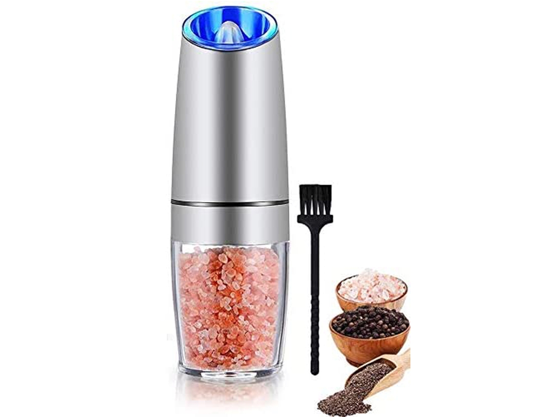 Moedor Elétrico Por Gravidade, Moedor Automático De Pimenta E Sal Com Luz Led Azul, Moedor Elétrico De Pimenta Com Ajuste Moagem