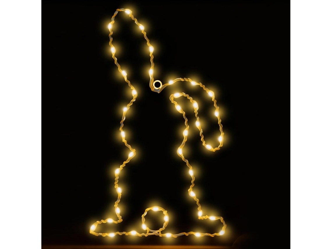 Luminária De Páscoa Em Formato Coelho, Com Led, Timer E Controle