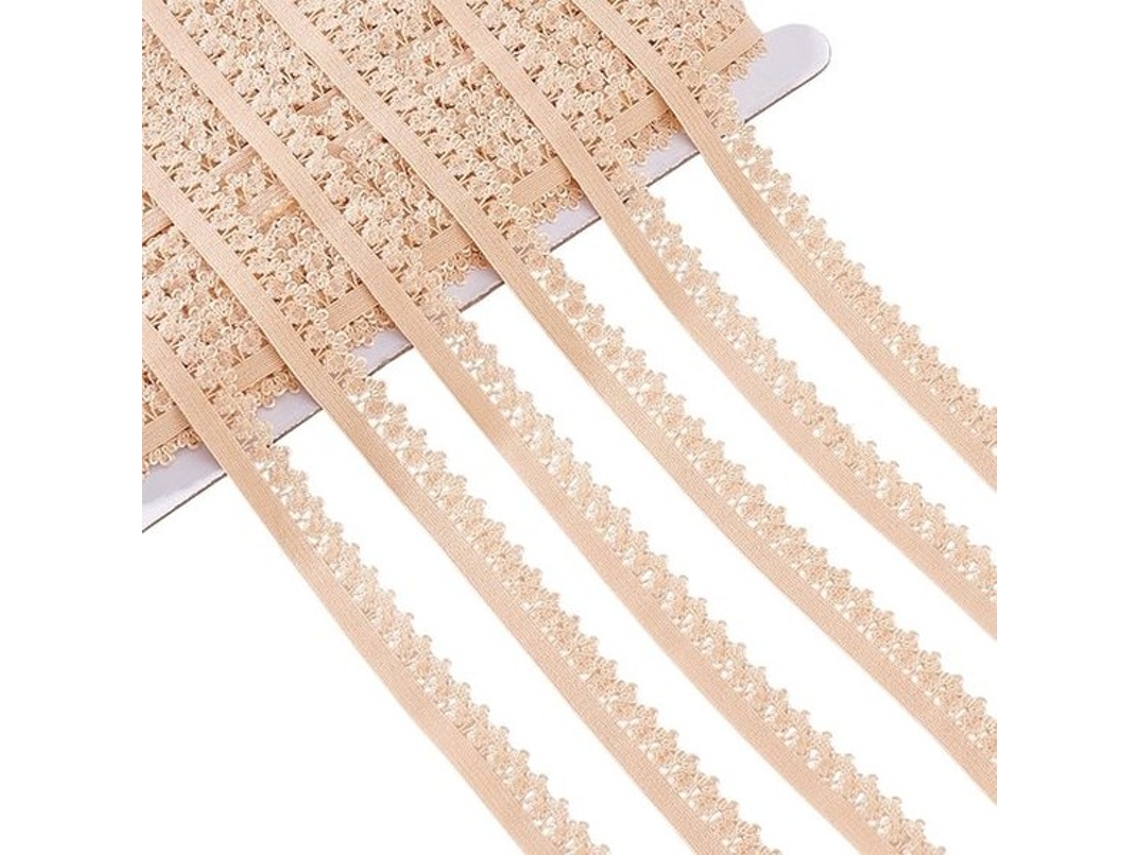 Escolha Sólida - Corte Trim 54,68 Varas - Borda Elástica - Fio De Pente - Poliéster 1/2 ~ 5/8 Polegada - Branco Navajo - Para Diy Costura E Decoração