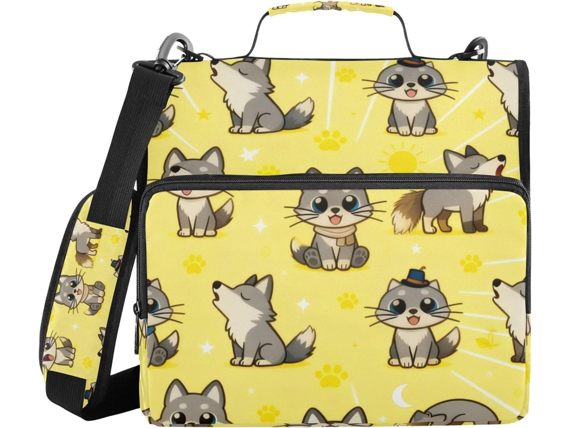 Pasta Organizadora Wolf Com Alça, Fácil De Transportar, 3, 8cm 1, 5 Polegadas, 3 Compartimentos Carimbos