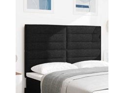 Vidaxl Cabeceira Led com Fitas Led com Cabeceira Preto 144 Cm Tecido