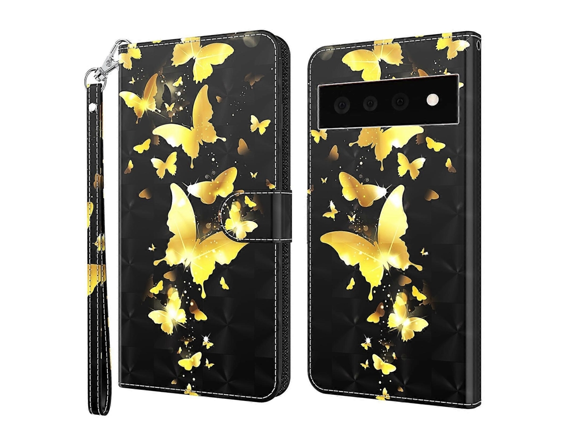 Capa De Celular Tpu Com Padrão De Pintura 3d E Couro Pu Para Google Pixel 6 Pro