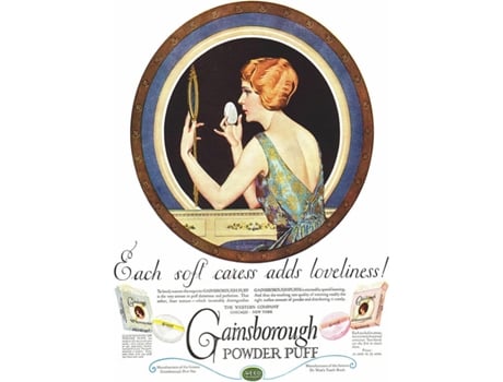 Quadro LEGENDARTE Cartaz Publicitário Vintage Gainsbourough Face Powder (1910), C. Coles Phillips de Impressão em Tela, Decoração de Parede (50x70 cm)