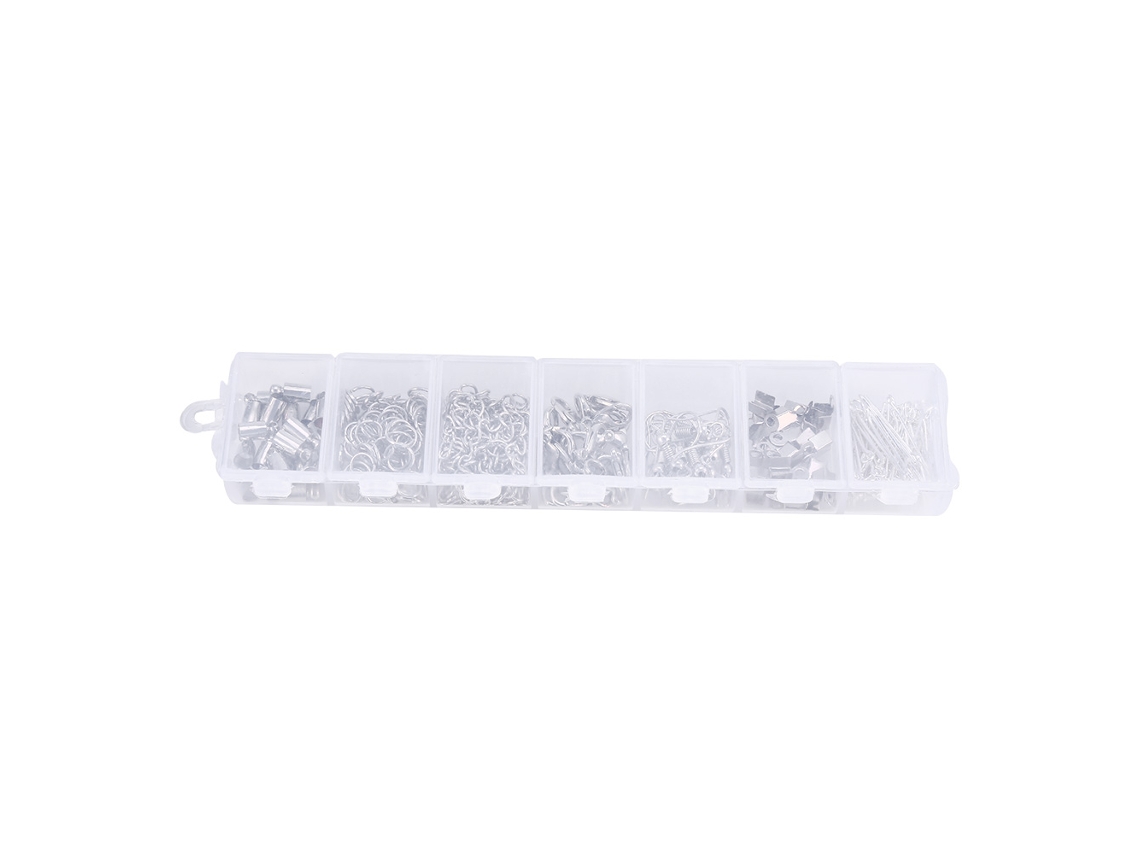 Kit De 340 Peças Para Joalheria: Piercings, Colares E Pulseiras (prata)