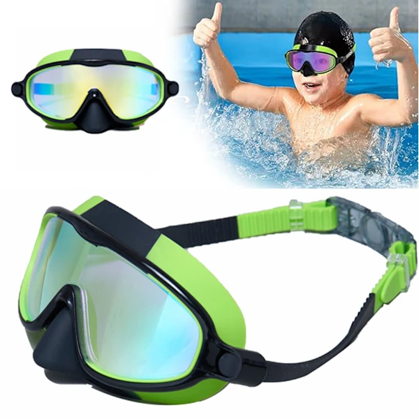 Óculos de Natação Infantis AQUAFORGE com Proteção Nasal, Campo de Visão Amplo, Antiembaçante e UV