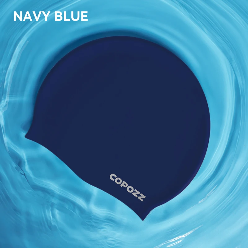 Touca de Natação MDUG Impermeável de Silicone para Mulheres com Cabelos Longos, Azul | MDUG