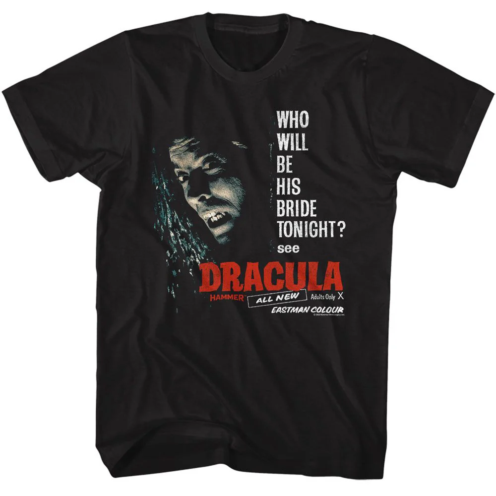 Unisex Adult T-shirt Rockinstone Horror Movies Be His Bride Black Sizes