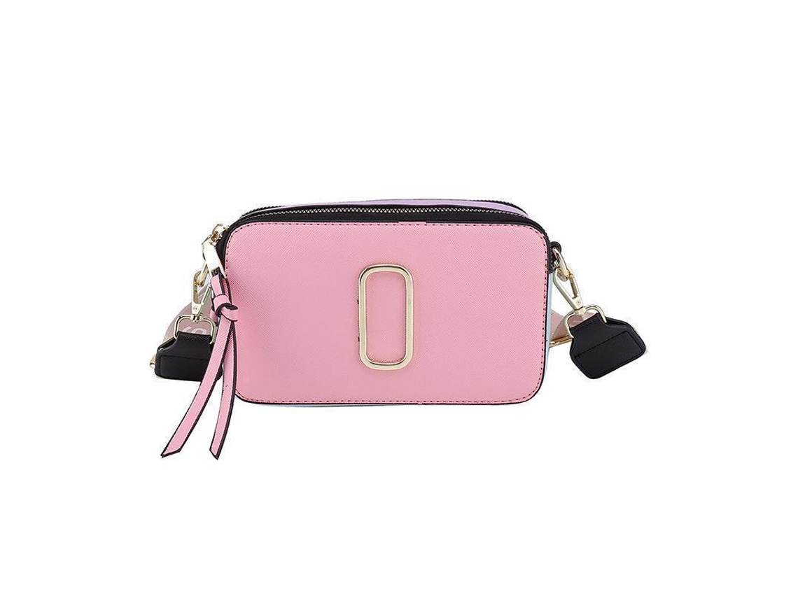 Bolsa Transversal Feminina, Bolsa De Ombro Com Decoração Metálica, Mini Carteira Quadrada Contrastante, Rosa SUNNY SPACES