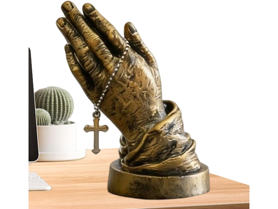 Estátua De Mãos Em Oração Em Resina Para Decoração De Mesa |