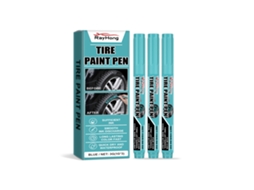 Caneta Pintura Azul Pneu Carro Alta Durabilidade