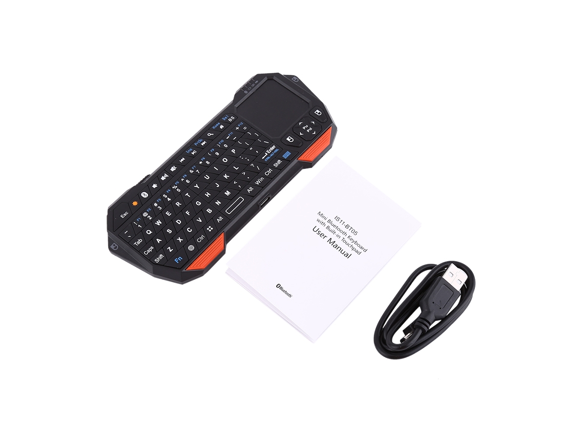 Teclado Sem Fio Bluetooth Mini Com Mouse E Touchpad Para Windows E Android