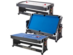 Mesa De Jogos 3 Em 1 Conversível Para Família Com Bilhar, Air Hockey E Ténis Tekmaquinas