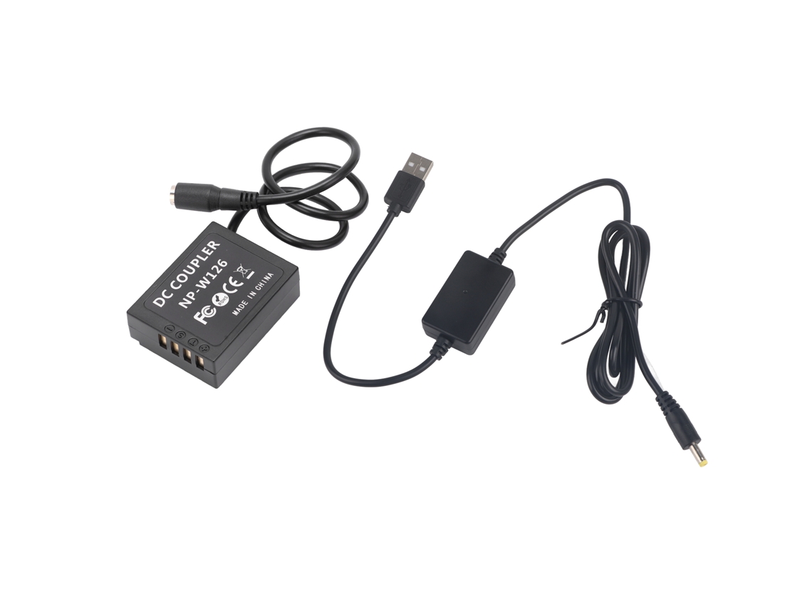 Batería Falsa Np-w126 Com Cabo Usb, Adaptador Dc Para Fujifilm Xt2 Xt3 Xt20, Kit De Acoplamento Usb