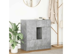 Vidaxl Aparador Com Gavetas E Portas 70,5x34x74,5 Cm Cinza Cimento