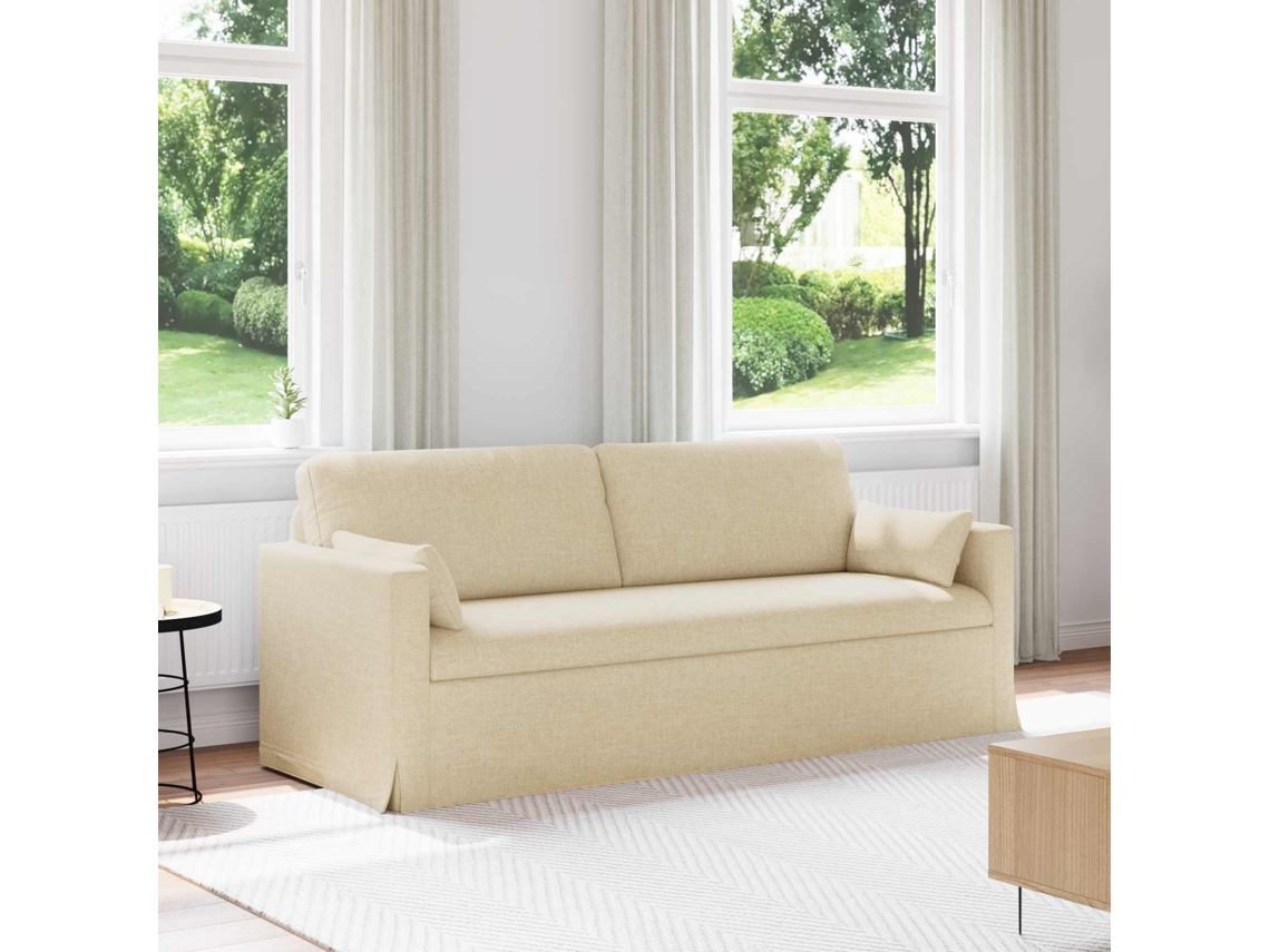 Vidaxl Sofá Creme 198 X 78 X 80 Cm Tecido