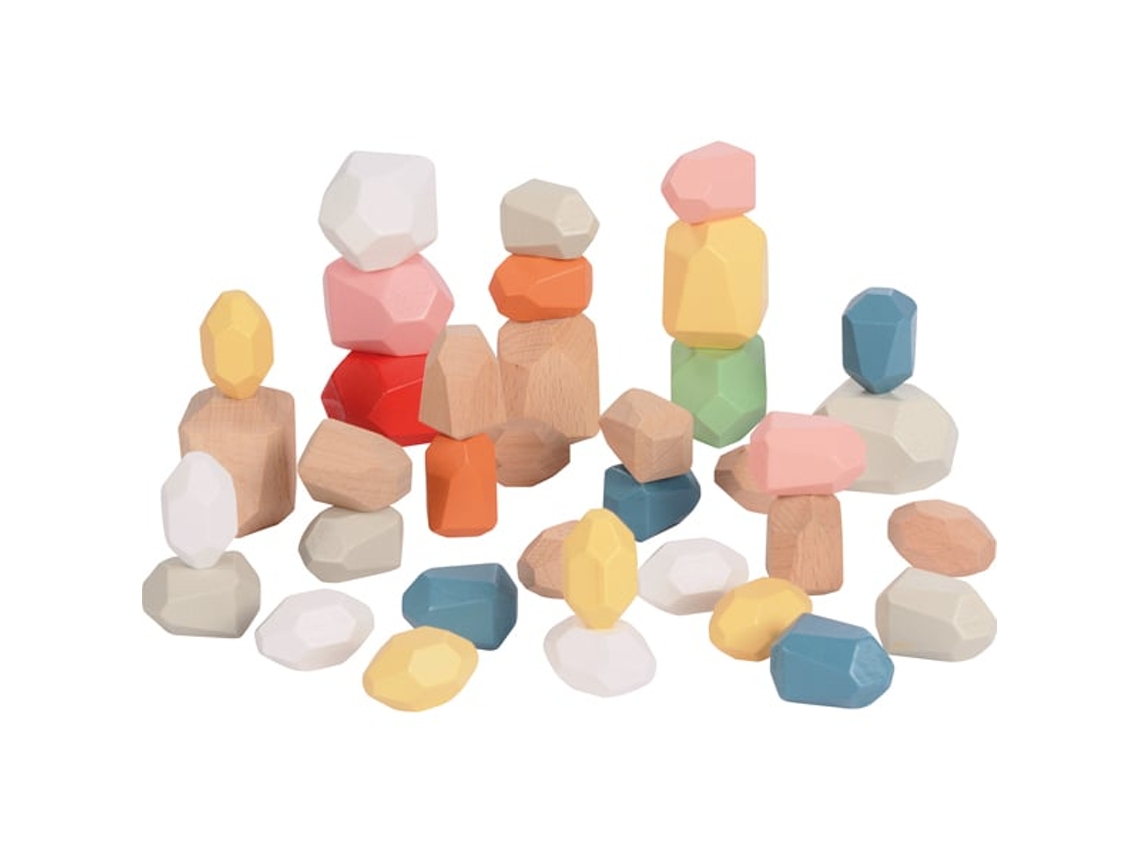 Conjunto De Blocos De Construção De Madeira Eduplay 36 Peças Brinquedos Coloridos