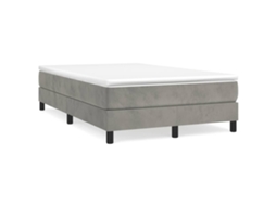 Cama Boxspring Com Colchão 120x190 Cm Veludo Cinzento-claro