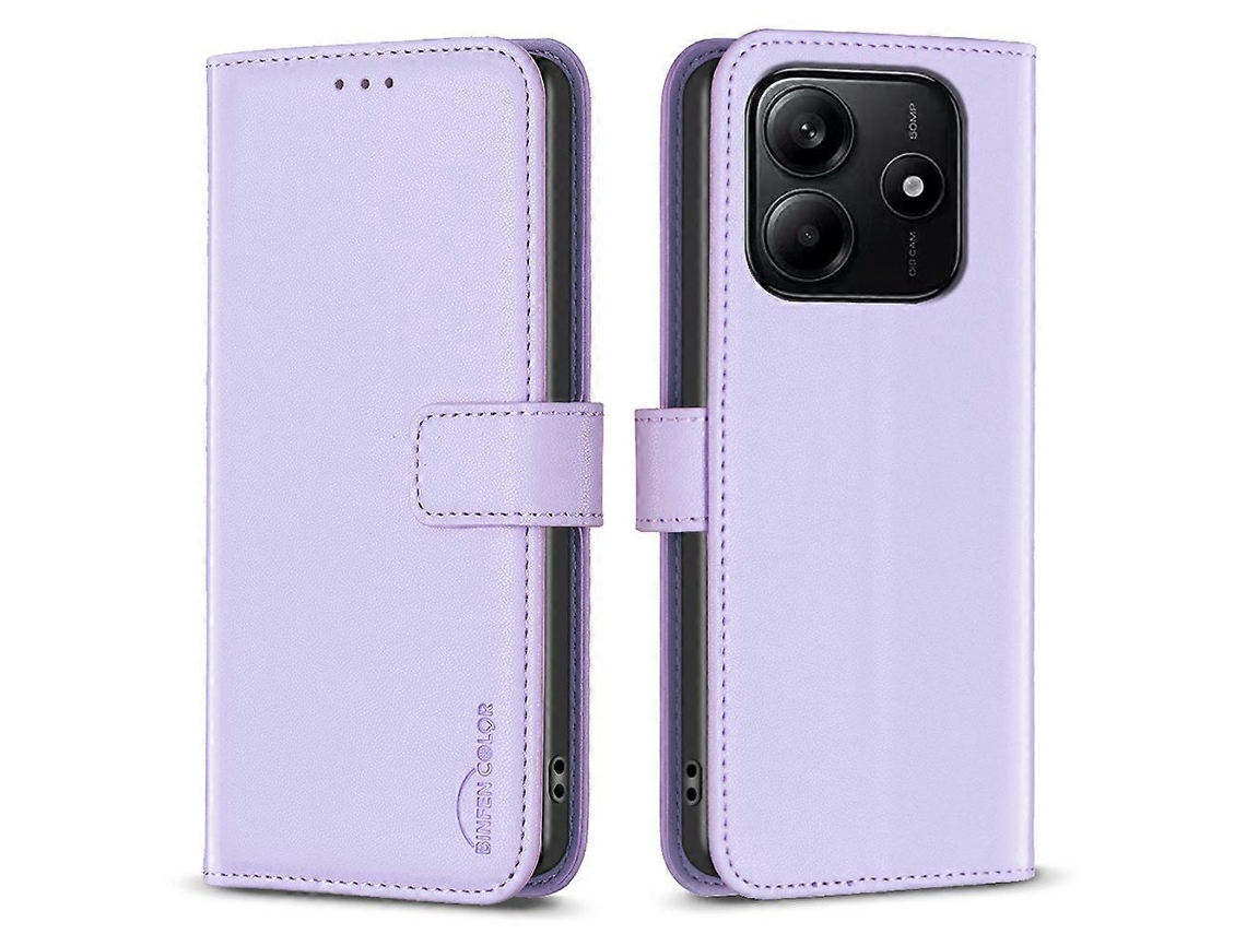 Compre Capa Carteira Flip De Couro Binfen Color Bf17 Para Xiaomi Redmi Note 14 5g, Roxa