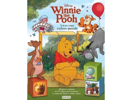 Livro Winnie The Pooh: Livro De Cartão Com Cubos-Puzzle de Vários Autores (Português)