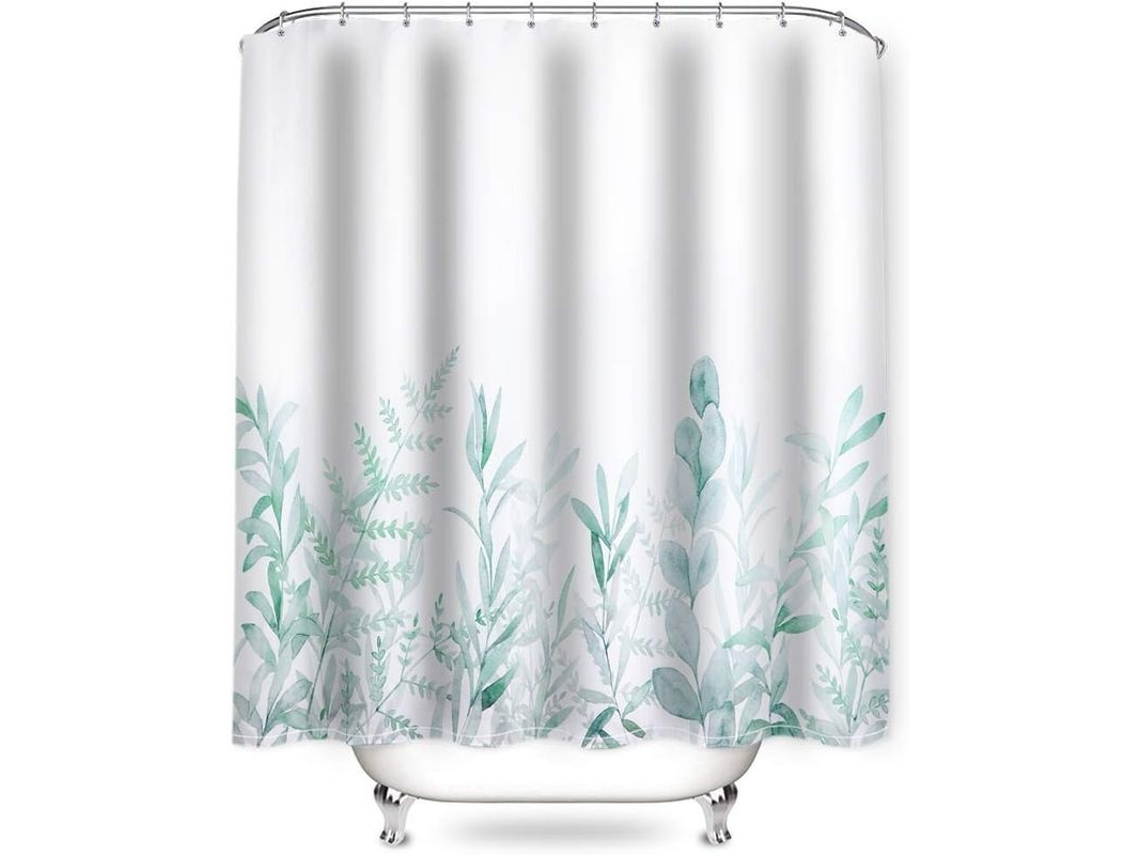 Cortina De Ducha 180x180 Cm Antimofo Impermeable Com 12 Anéis De Metal Desenho Digital 3d Poliéster Lavável