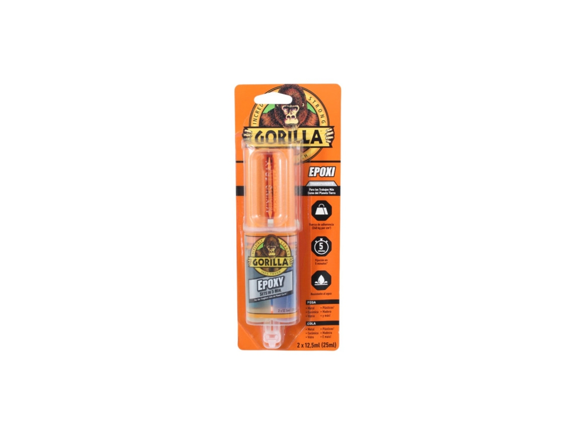 Cola Bicomponente Gorilla Epóxi Transpar. (12,5 + 12,5ml) 25ml