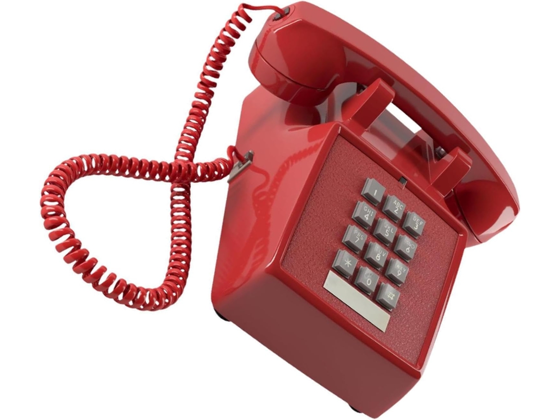 Telefone Com Fio Sofisticado Em Estilo Retrô, Ideal Para Casa.