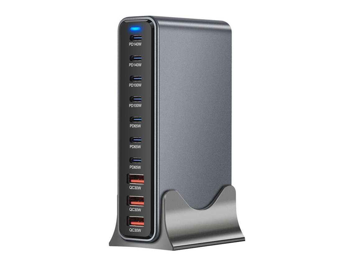 Gan Tech Bakeey Ymx-765w Carregador Usb Pd De 10 Portas (3 Usb-a 7 Usb-c) Com Carregamento Rápido Pd Qc