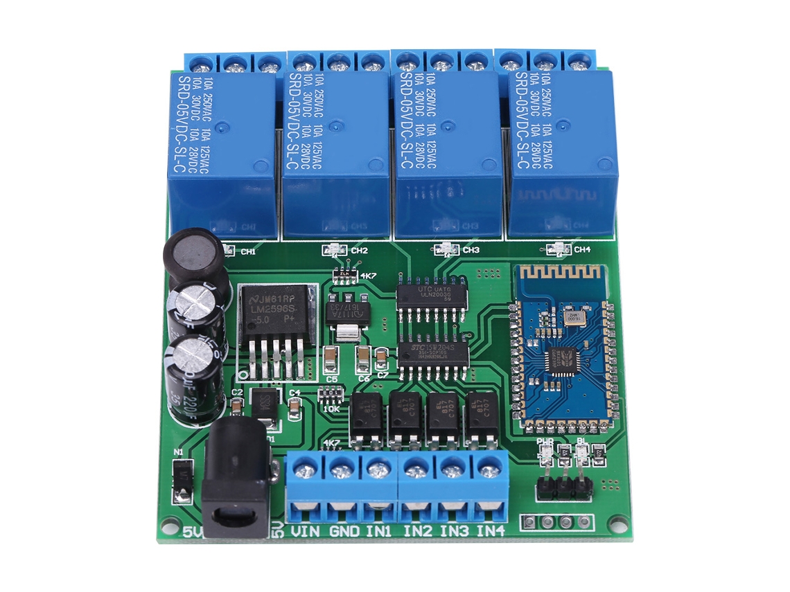 Módulo de Relé Bluetooth de 4 Canais para Controle Remoto Inalâmbrico