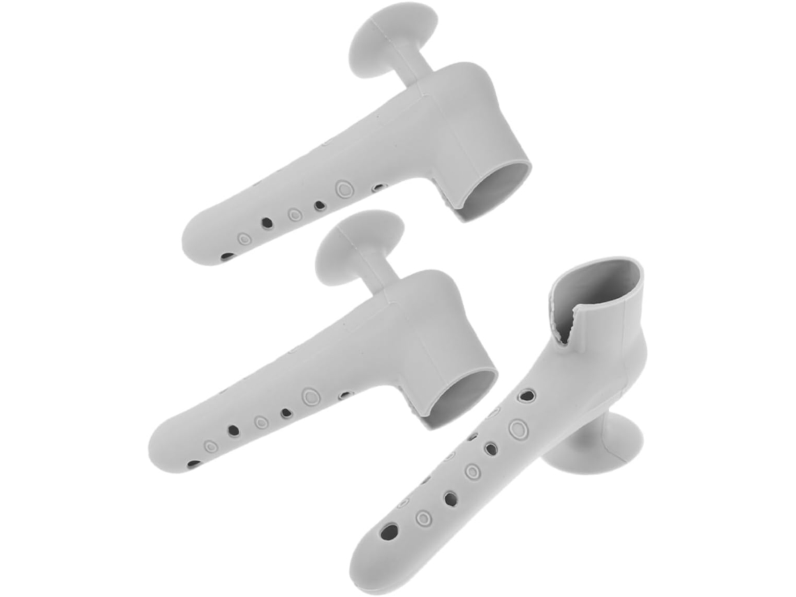 Conjunto De 3 Protetores Silicone Para Maçanetas Com Ventosas, Ideais Para Uso Doméstico E No Escritório, Na Cor Cinza