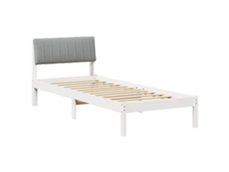 Estrutura da Cama Branco e Cinza Claro 75 X 190 Cm MAISON EXCLUSIVE