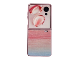 Capa De Celular Em Policarbonato Com Textura De Couro E Cores Ilusórias Para Honor Magic V Flip
