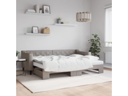 Vidaxl Sofá-cama C/ Gavetão/colchões 80x200cm Tecido Cinza-acastanhado