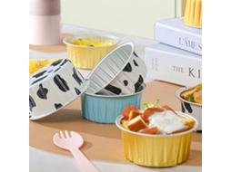 20 Mini Formas de Pão de Alumínio com Tampa, para Cupcakes, Ramequins e Forminhas de Papel alumínio Branco SUNNY SPACES