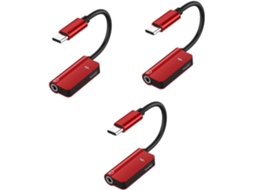 Adaptador Profissional de 3 Peças Tipo C para Fones de Ouvido, Conversor Prático SFUSHOS