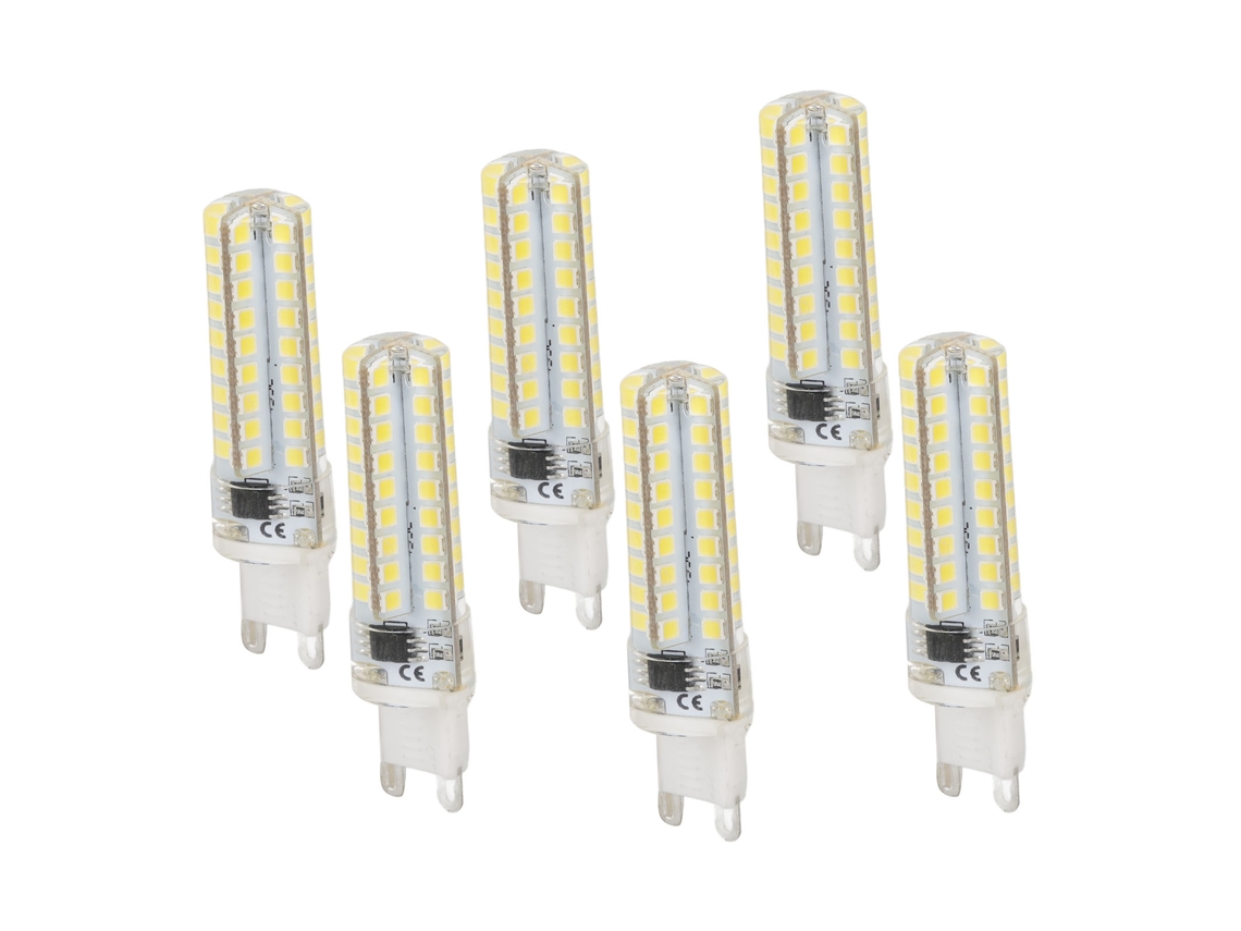 6 lâmpadas LED G9 dimmáveis 5W 450lm 72 LEDs 100‑120V para iluminação residencial | S/MARCA