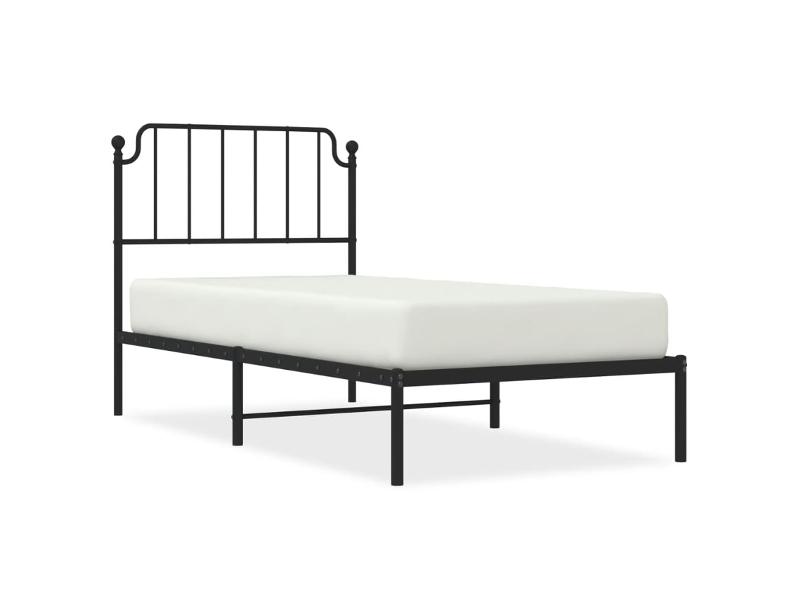 Bed Frame, Bed Frames Vidaxl Preto Aço (90 X 200 Cm)