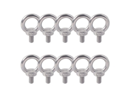 S/MARCA 10 parafusos de olho M5, aço inox, resistente à corrosão