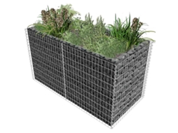 Vidaxl Canteiro Elevado/cesto Gabião 180x90x100 Cm Aço Prateado
