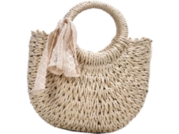 Bolsa De Praia E Bolsa De Ombro Elegantes Em Tecido Trançado, Nécessaire Feminina Com Alça Longa.