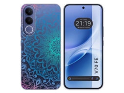 Capa Tumundosmartphone De Silicone Transparente Para Vivo V70 Fe Com Estampa De Mandala