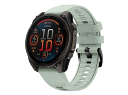 Bracelete Para Garmin (26mm) - Silicone Cor Sólida - Liberação Rápida - Fivela De Aço Preta Verde Menta