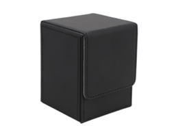 2026 caja Magnética de Tarjetas de Cuero Pu Resistente a Rasguños para Almacenar 100 Cartas de Juego Vertical Negra