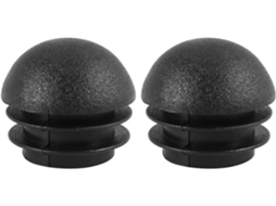 2 Peças De Insertos Tubo Redondo Plástico Com 25mm Diâmetro, Tampas Cegas Pretas