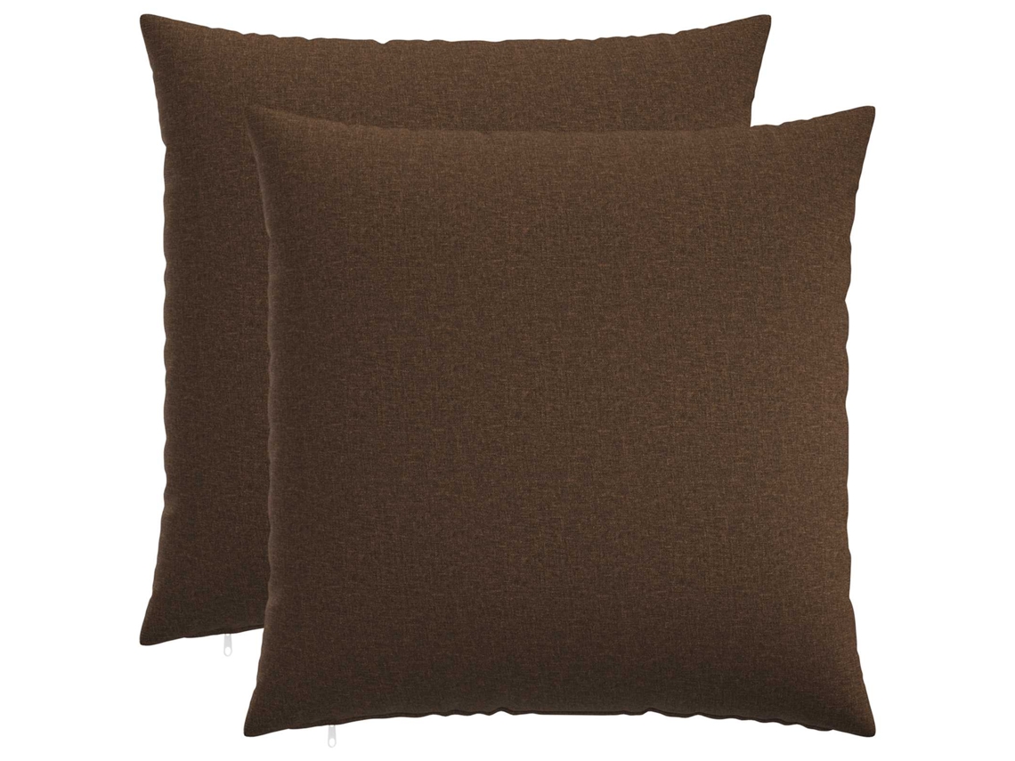 Vidaxl Capa Almofada 2 Unid. Heerlen Castanho 65 X 65 Cm Tecido