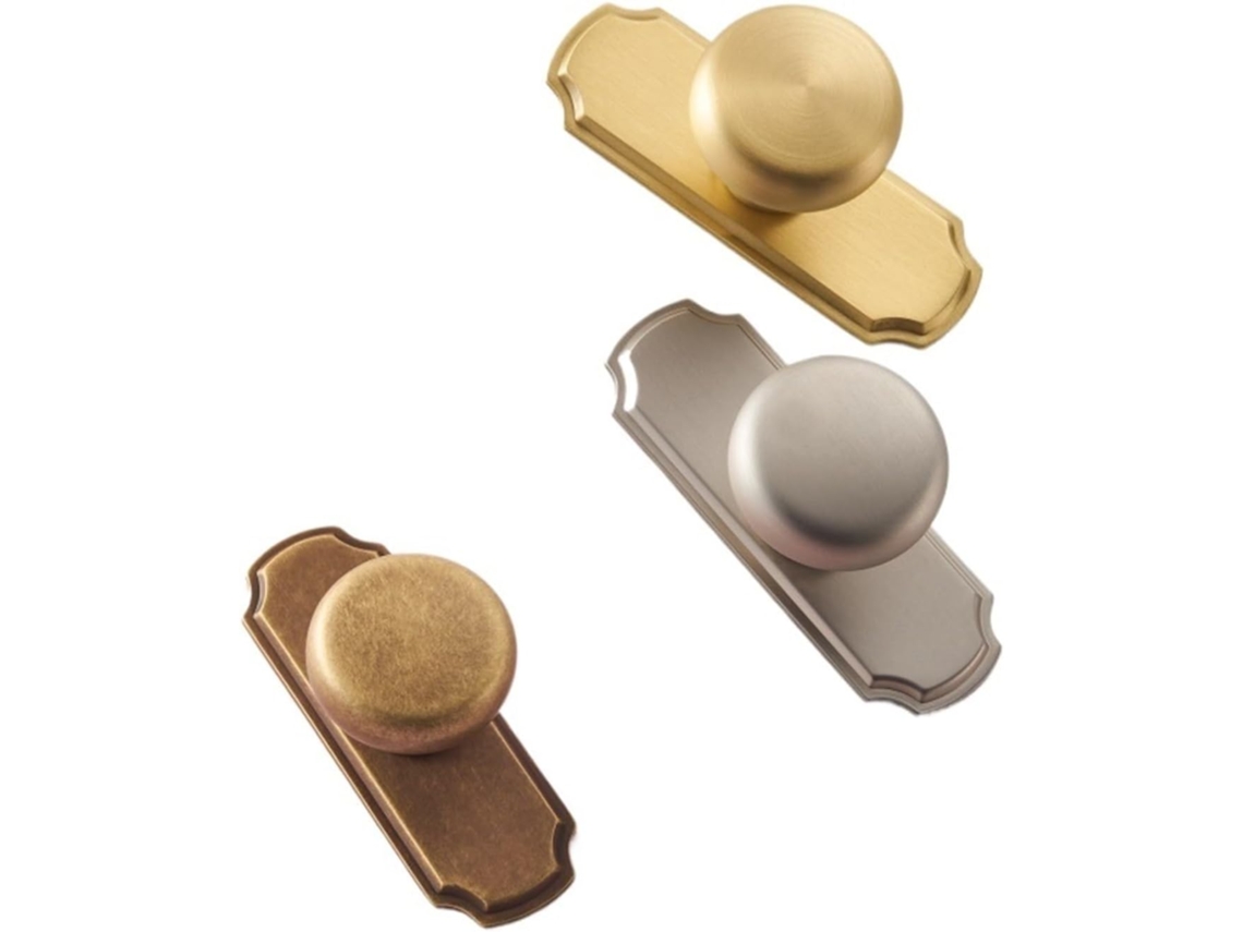 Puxadores De Latão Para Móveis Dooroom, Acabamento Em Níquel Fosco E Bronze Amarelo, Com Base, Para Armários, Guarda