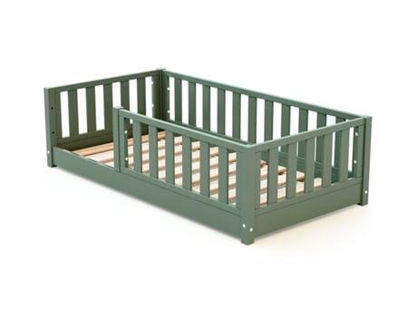 Cama Infantil Ao Nível Do Chão Madeira 70x140 Cm Sonho Jurababy