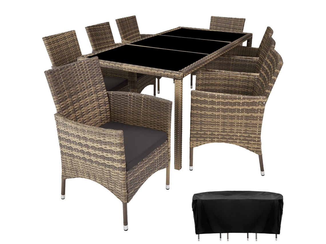 Conjunto TECTAKE de Rattan 8+1