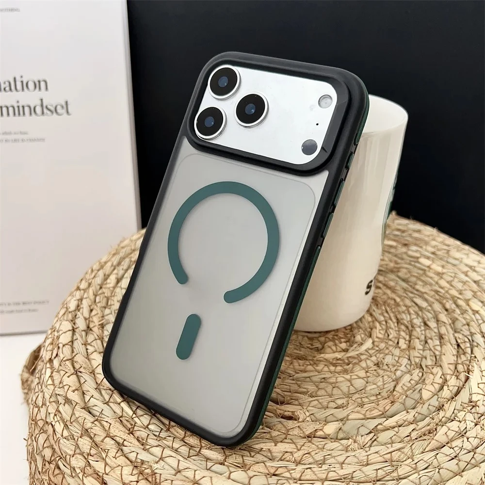 (verde, Iphone 16 Pro Max) Capa Elegante Com Borda, Acabamento Fosco, Magnética E Antiderrapante, Compatível Com Magsafe