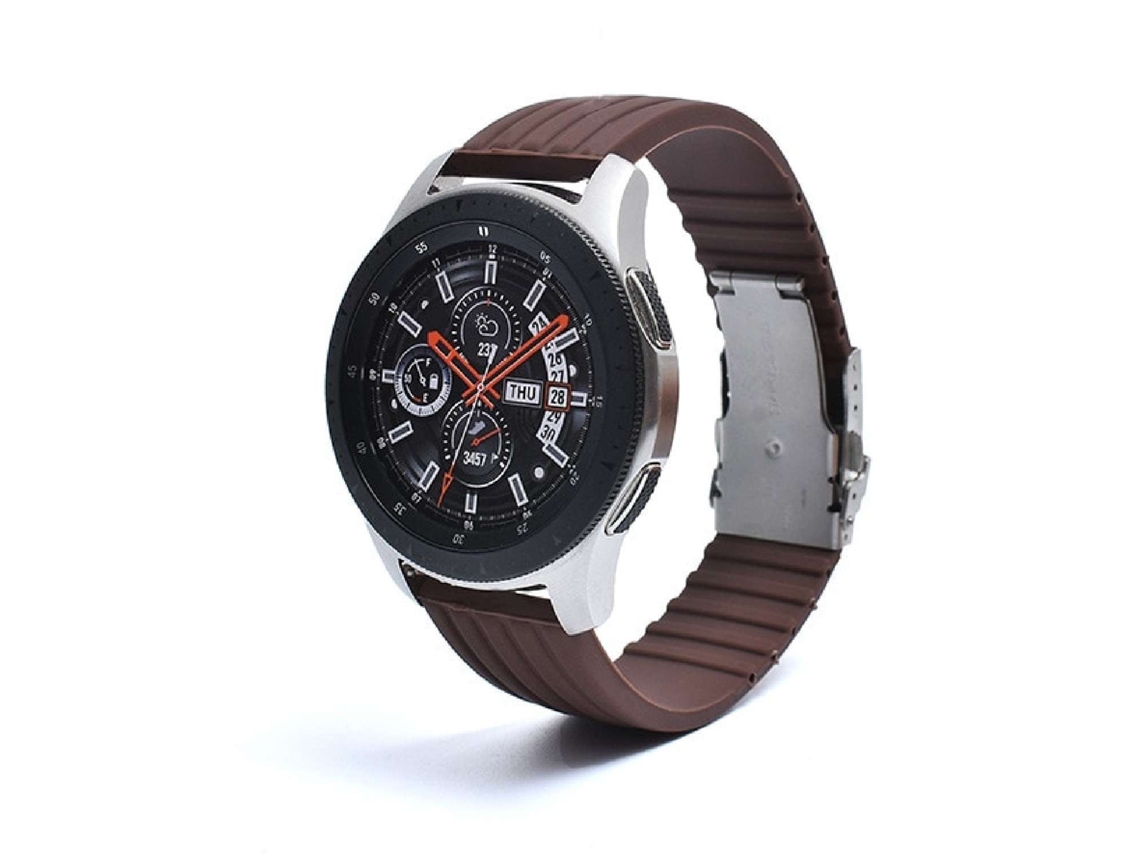 Bracelete Silicone Stripe Adaptável Amazfit Gts 3 Castanho
