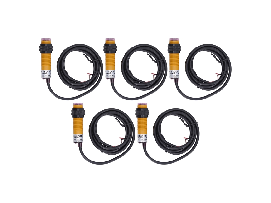 5 Módulos Sensor Infravermelho 10-36V DC NPN Normalmente Aberto para Evitação de Obstáculos S/MARCA